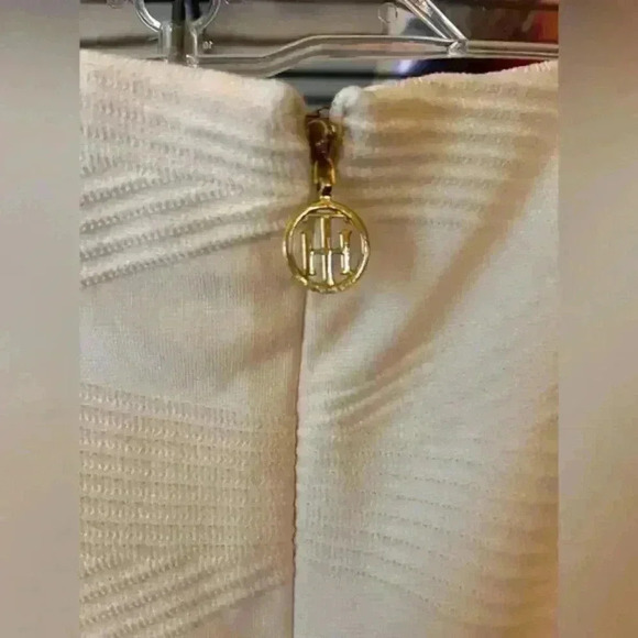 TOMMY HILFIGER Womens Ivory Textured Sleeveless ‎ Body Con Dress Size 12 - Picture 4 of 7